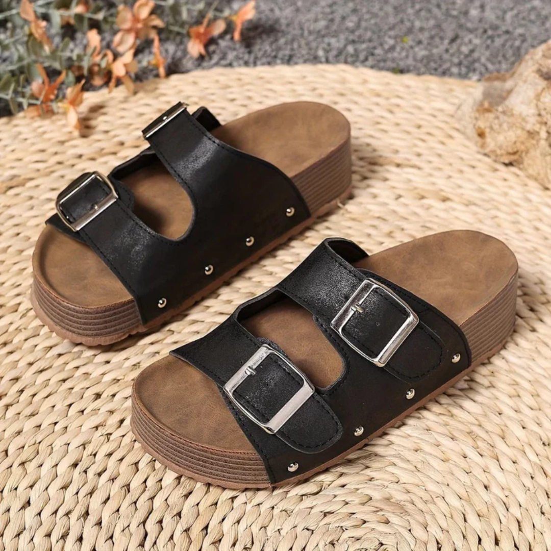 Eleanor | Damen Plateau Sandalen mit Schnalle Casual