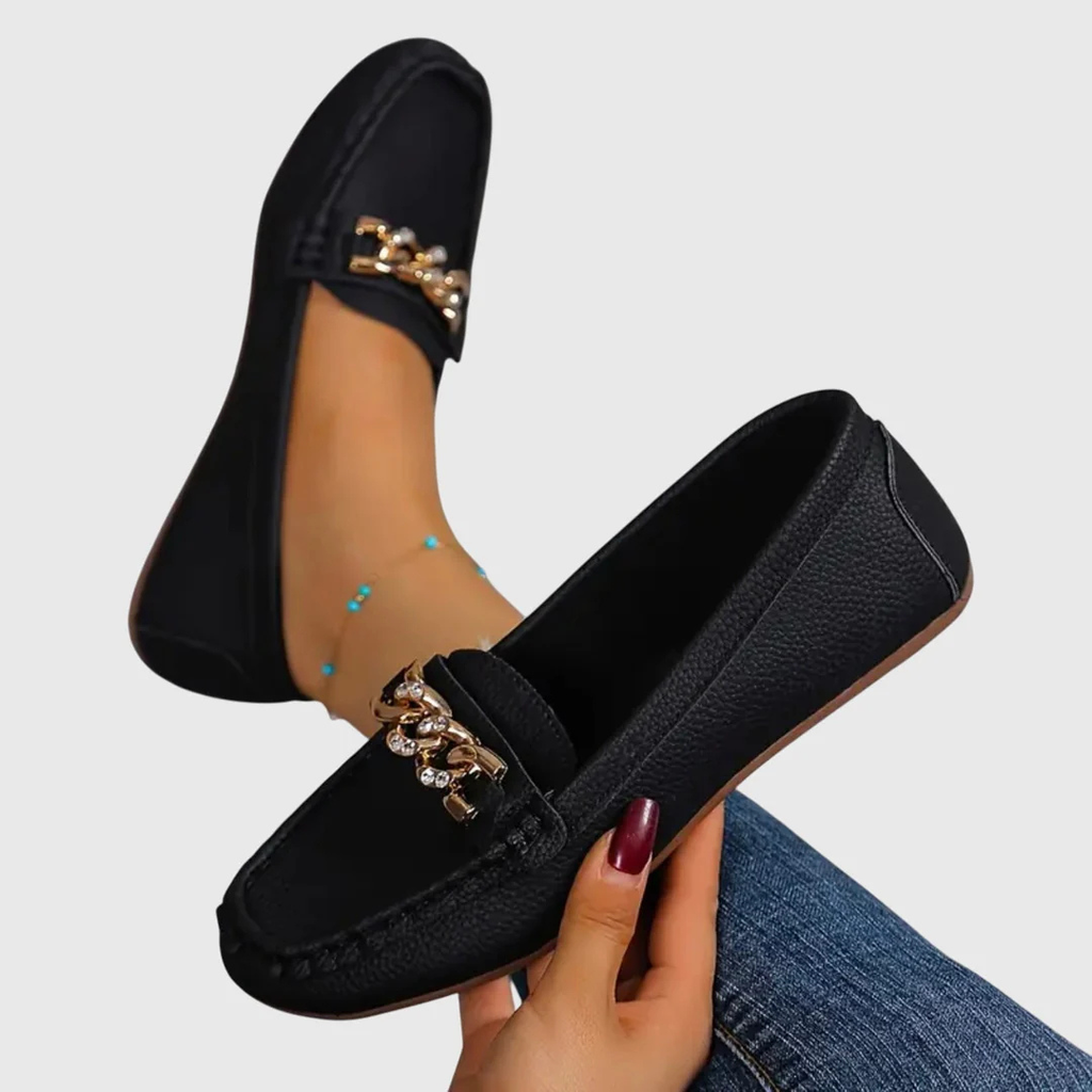 Sophie | Elegante Damen Loafer mit Kettenverzierung