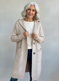 Amelie | Elegante Longline-Strickjacke mit Kapuze für Damen