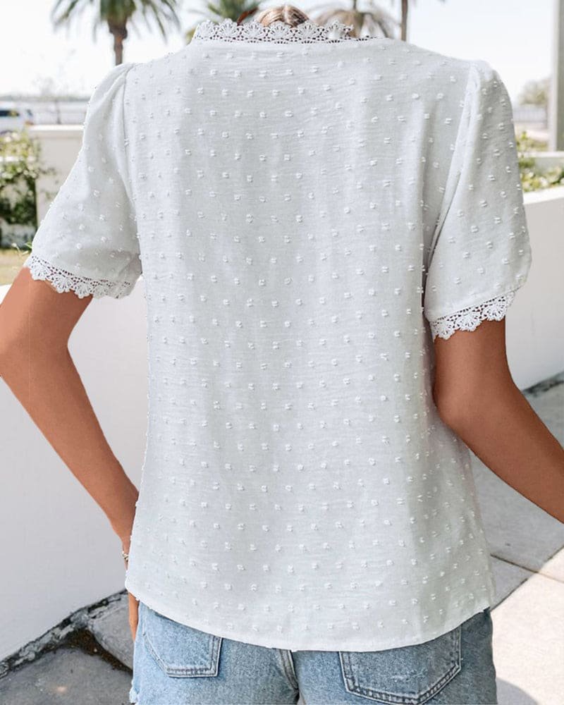 Alina | Elegante Spitzen-Bluse im Boho-Stil