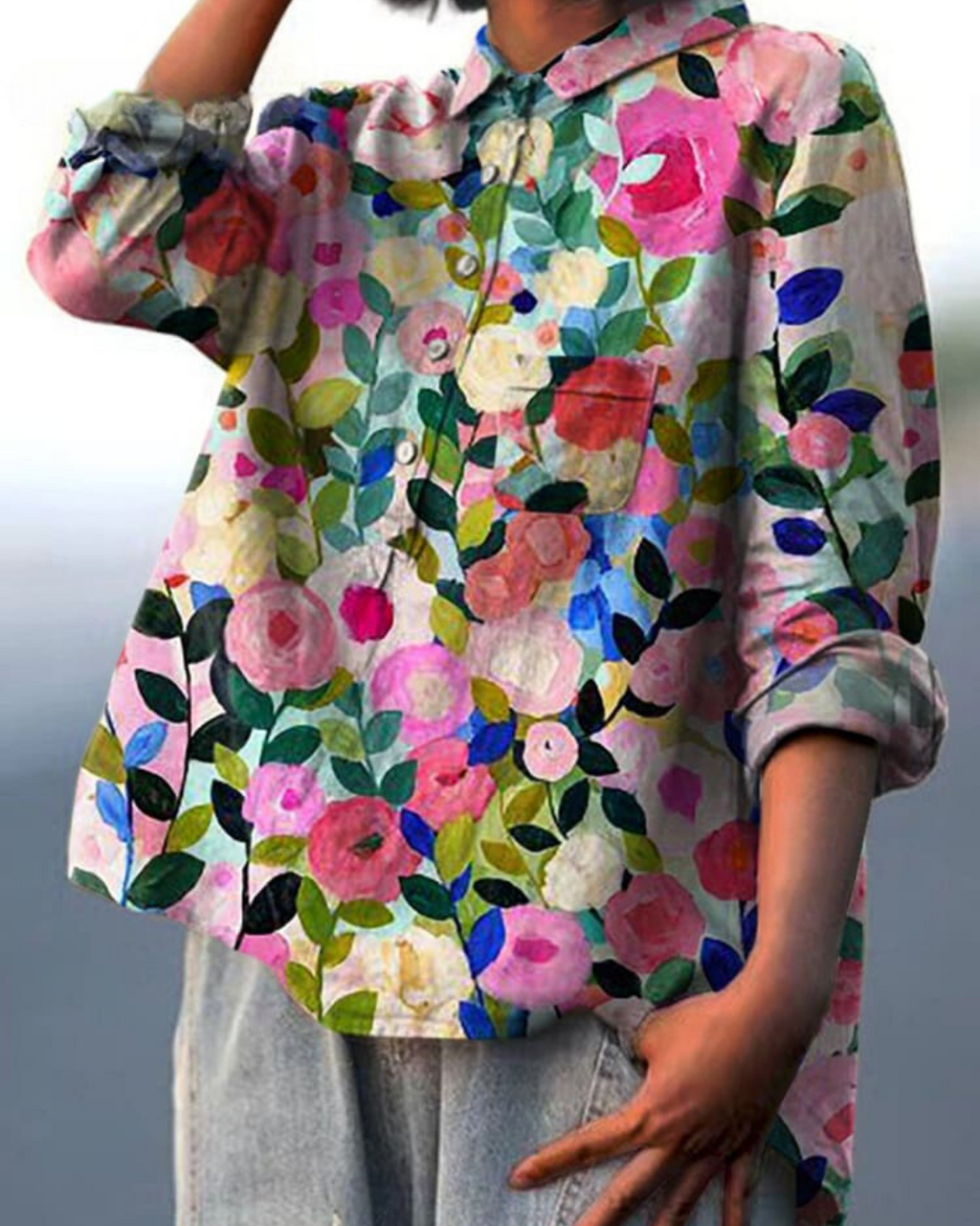 Nele | Elegante Vintage-Bluse mit Blumenmuster