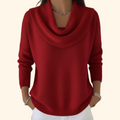 Nora | Eleganter Damen Pullover mit Wasserfallkragen