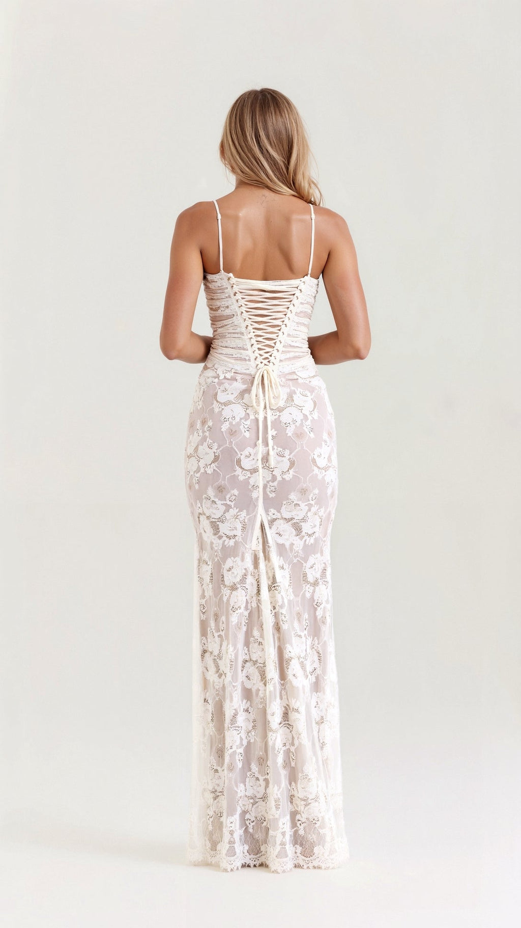 Charlotte | Elegantes Damen Maxikleid für Hochzeitsgäste mit feiner Spitze