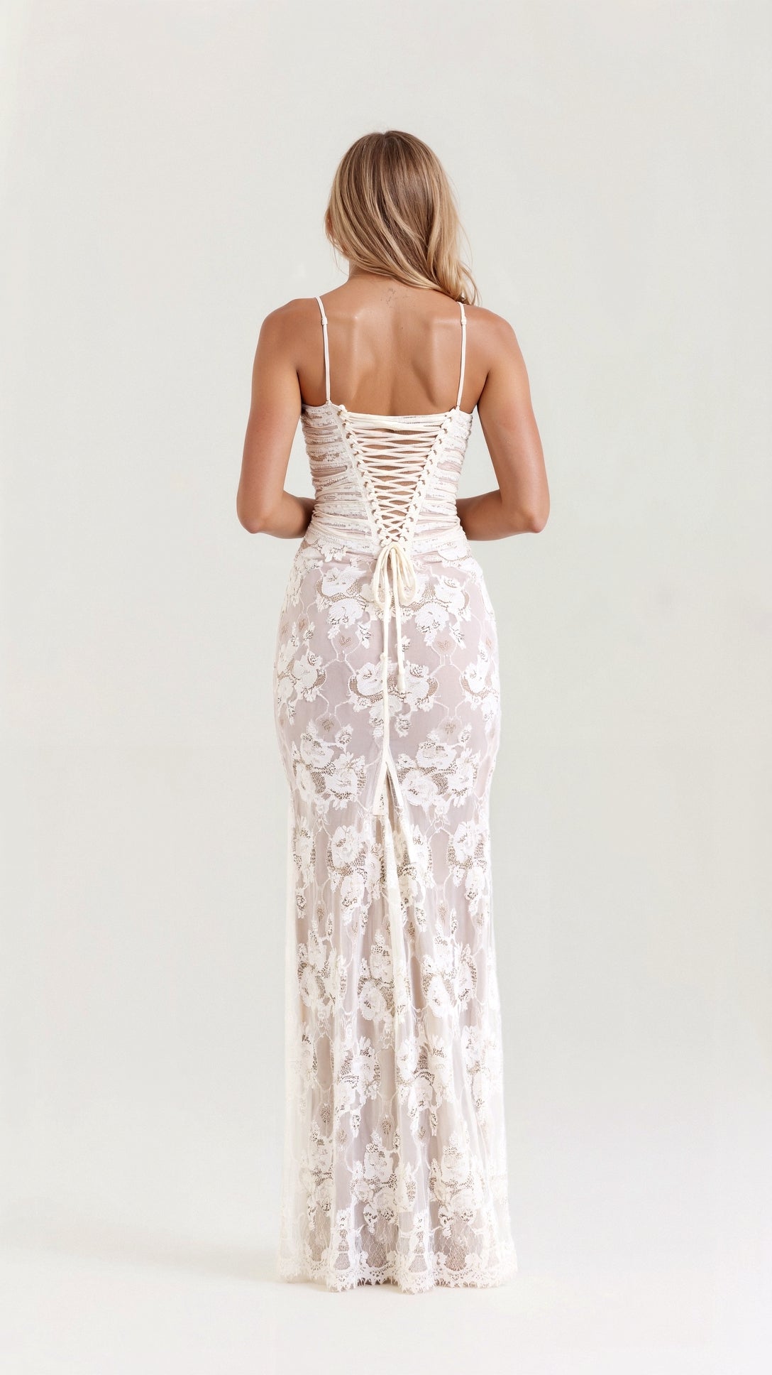Charlotte | Elegantes Damen Maxikleid für Hochzeitsgäste mit feiner Spitze