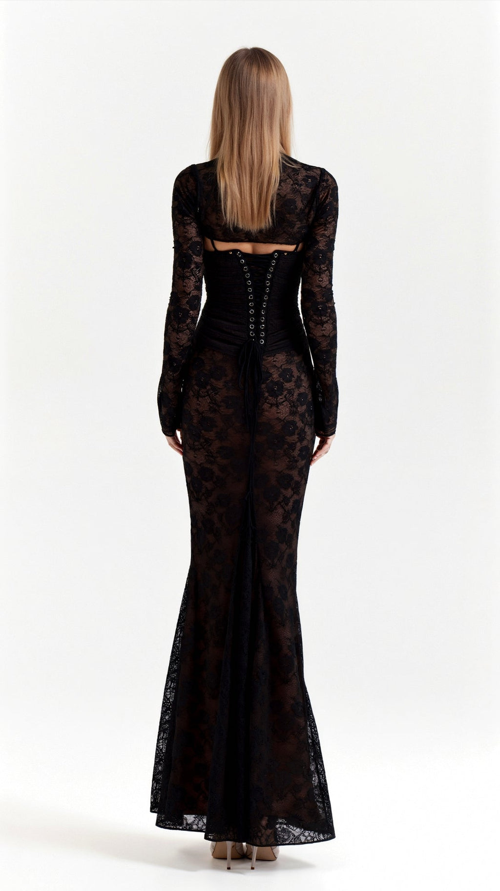 Charlotte | Elegantes Damen Maxikleid für Hochzeitsgäste mit feiner Spitze