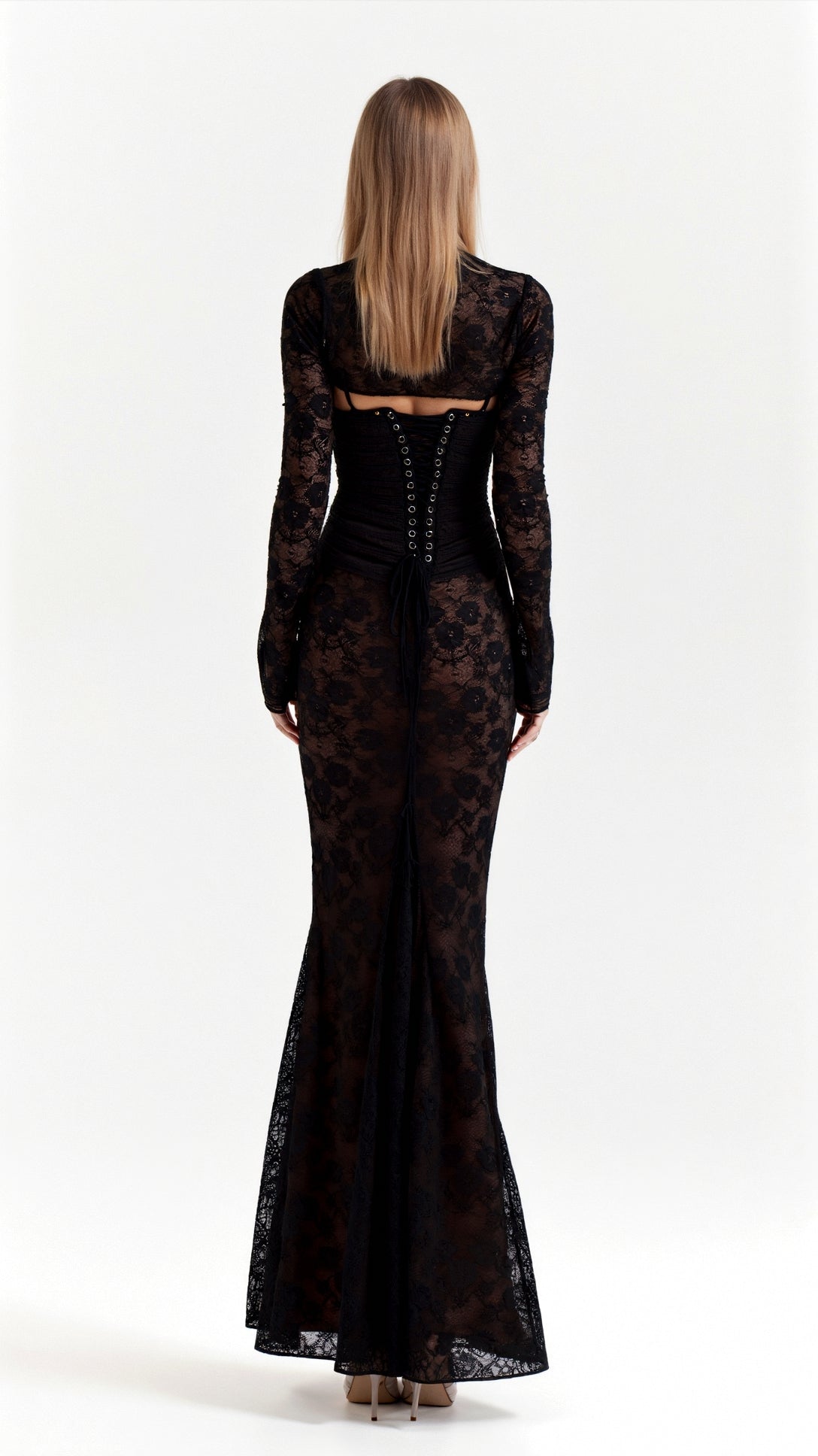 Charlotte | Elegantes Damen Maxikleid für Hochzeitsgäste mit feiner Spitze