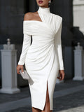 Emma | Elegantes Damen Maxikleid mit asymmetrischem Ein-Schulter-Ausschnitt für Hochzeitsgäste und formale Abende