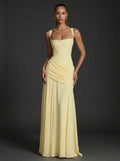 Katharina | Elegantes Damen Maxikleid mit Raffungen