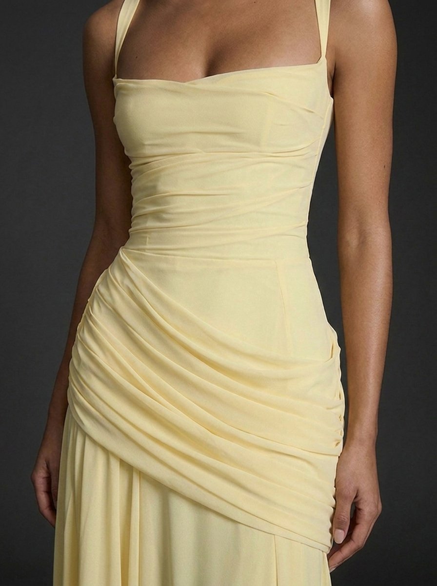 Katharina | Elegantes Damen Maxikleid mit Raffungen