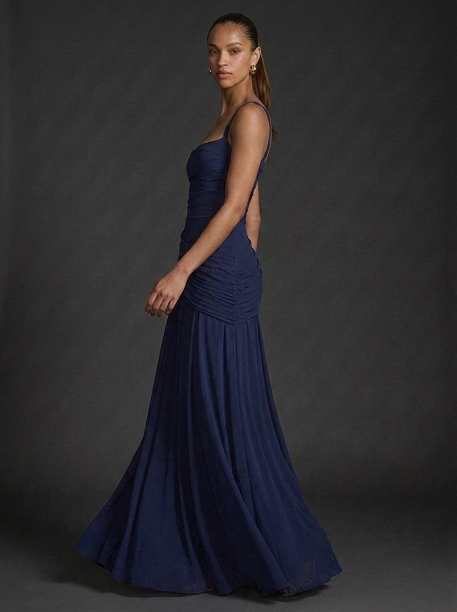 Katharina | Elegantes Damen Maxikleid mit Raffungen