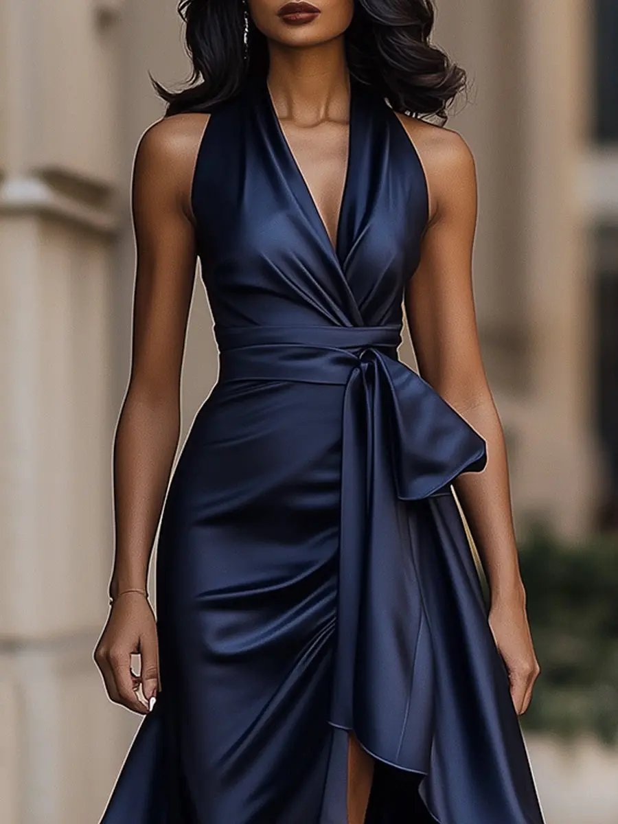 Clara | Elegantes Damen Wickel-Abendkleid für Hochzeitsgäste