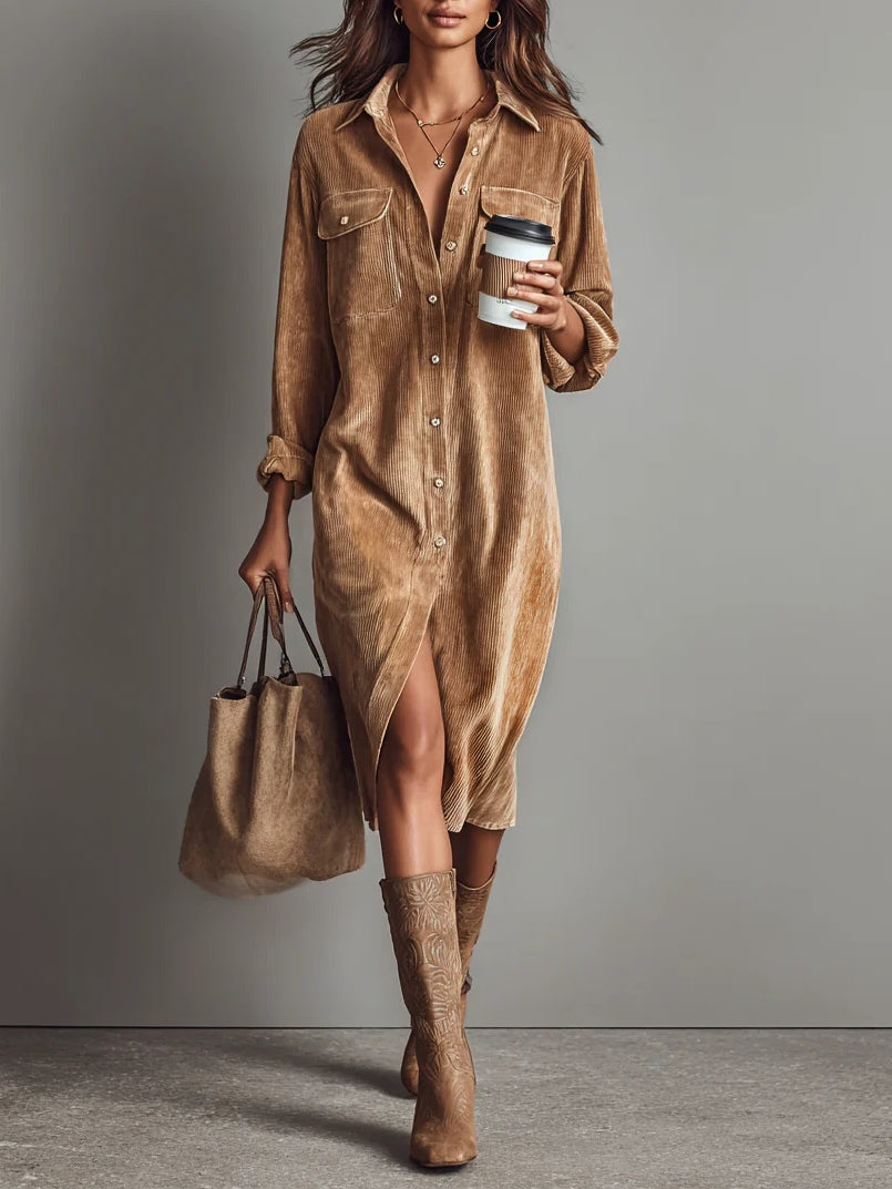 Klara | Elegantes Herbst Kleid im Midi-Stil für Hochzeitsgäste
