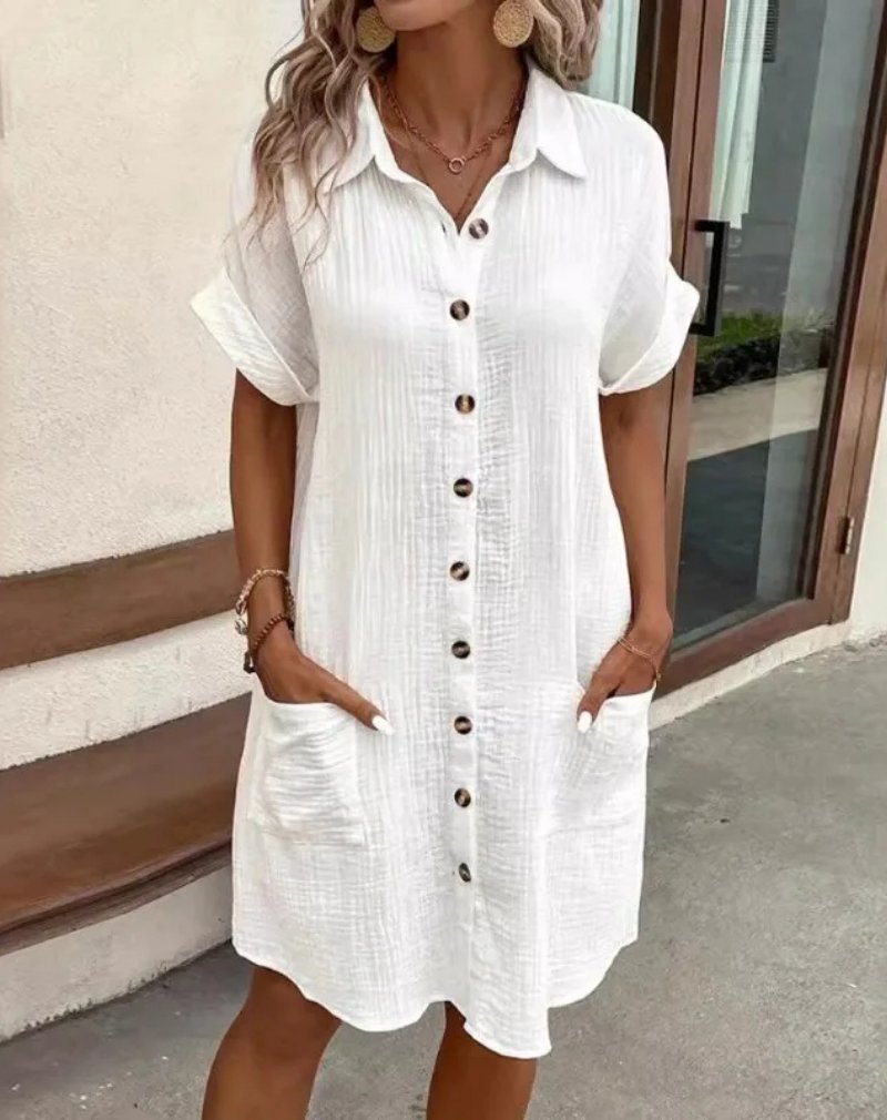 Pauline | Elegantes Kleid aus Baumwollgaze für den Sommer