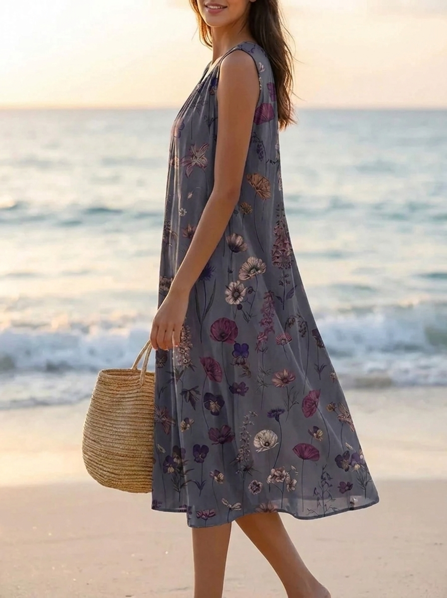 Marlene | Elegantes Midi-Kleid mit verspieltem Blumendruck