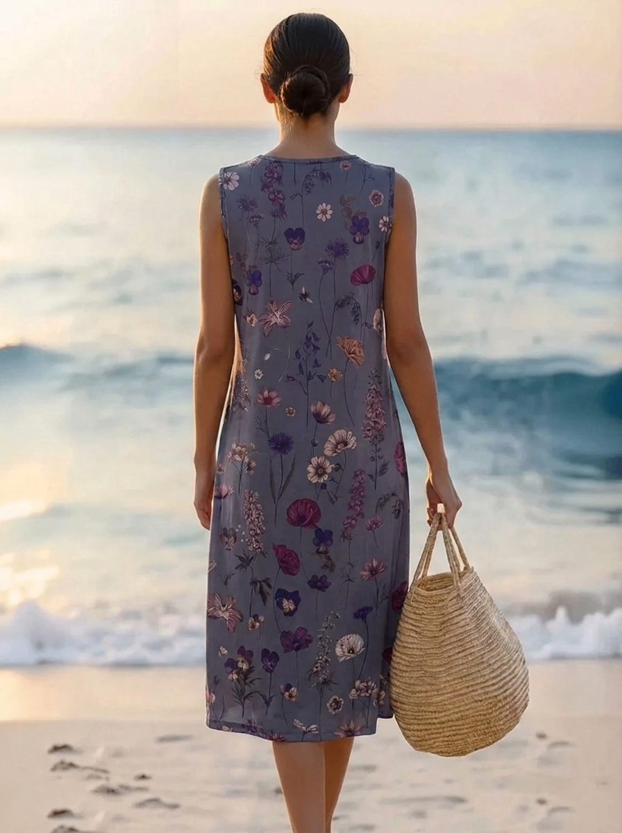 Marlene | Elegantes Midi-Kleid mit verspieltem Blumendruck
