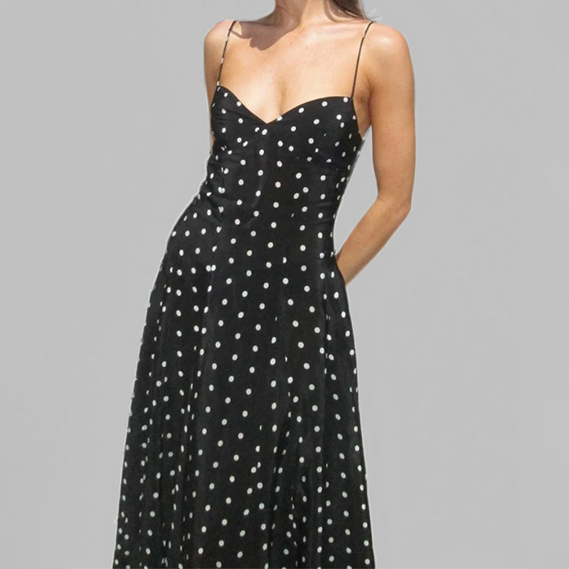 Mila | Elegantes Polka-Dot Maxikleid