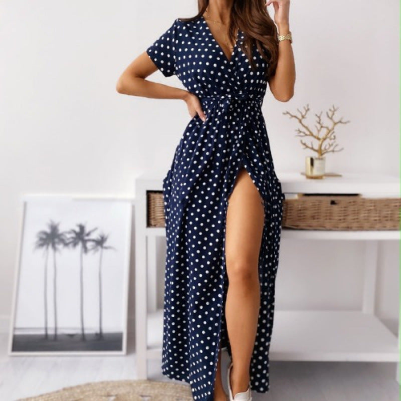 Fiona | Elegantes Polka-Dot-Maxikleid für Sommer