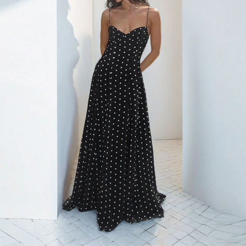 Mila | Elegantes Polka-Dot Maxikleid
