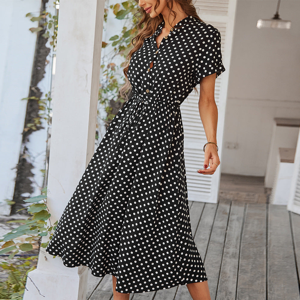 Marlene | Elegantes Polka-Dot Sommer-Midikleid