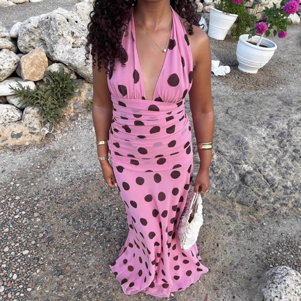 Nora | Elegantes Polka-Punkt Maxikleid