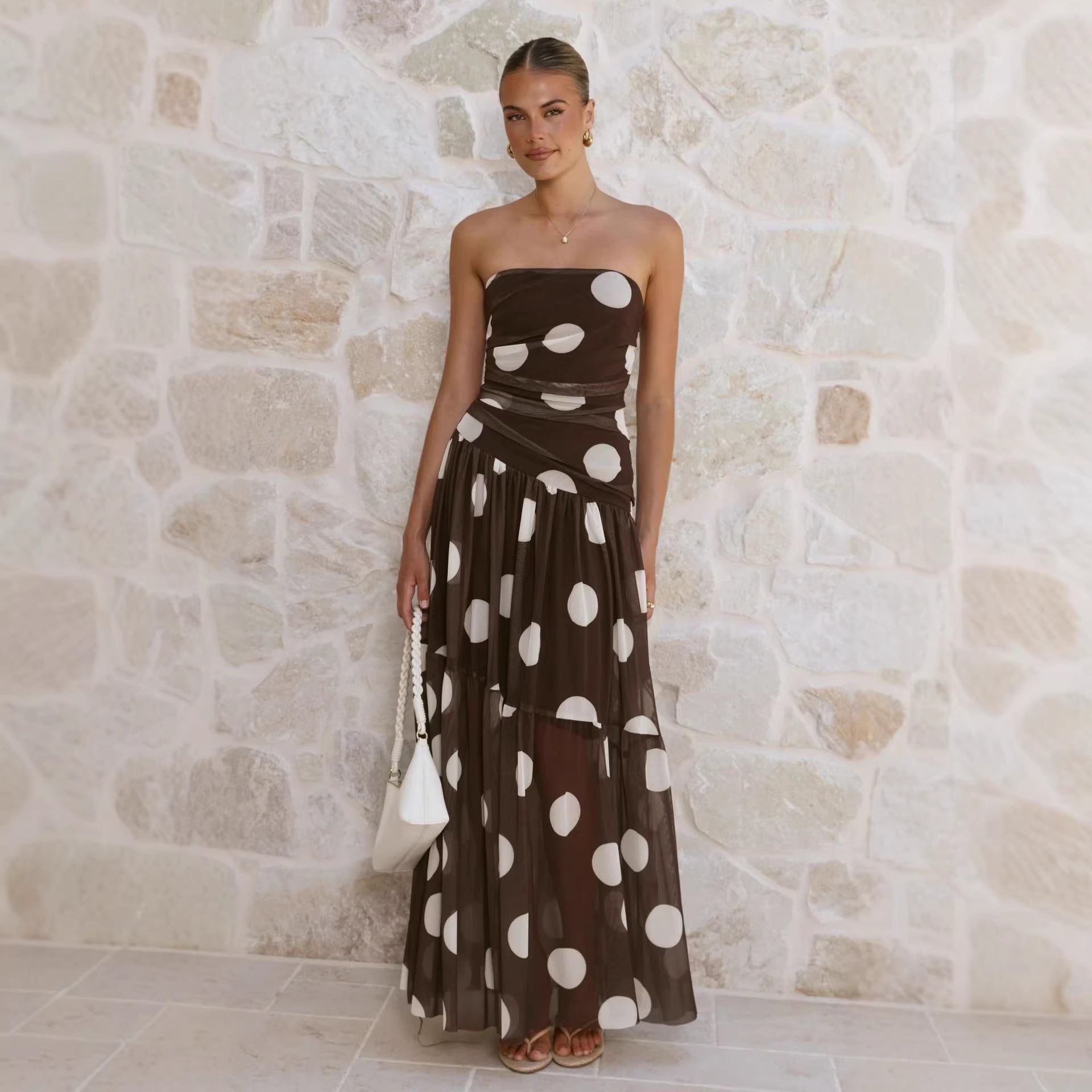 Theresa | Elegantes Polka-Punkt-Maxikleid für den Sommer