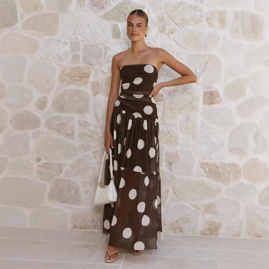 Theresa | Elegantes Polka-Punkt-Maxikleid für den Sommer