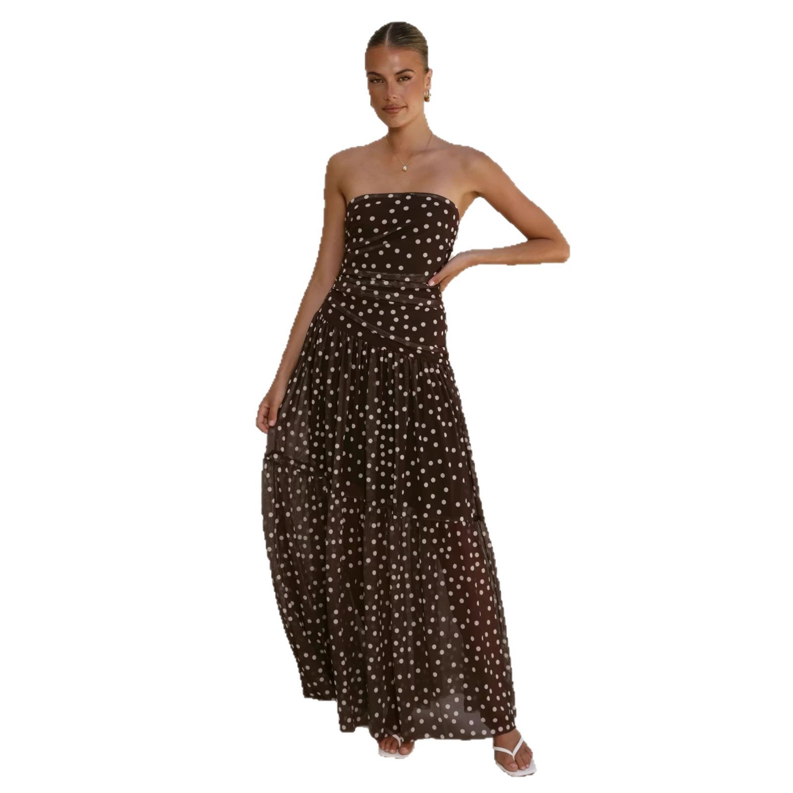 Theresa | Elegantes Polka-Punkt-Maxikleid für den Sommer
