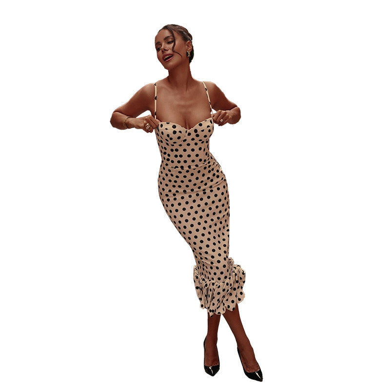 Elena | Elegantes Polka-Punkte-Midikleid zum Feiern