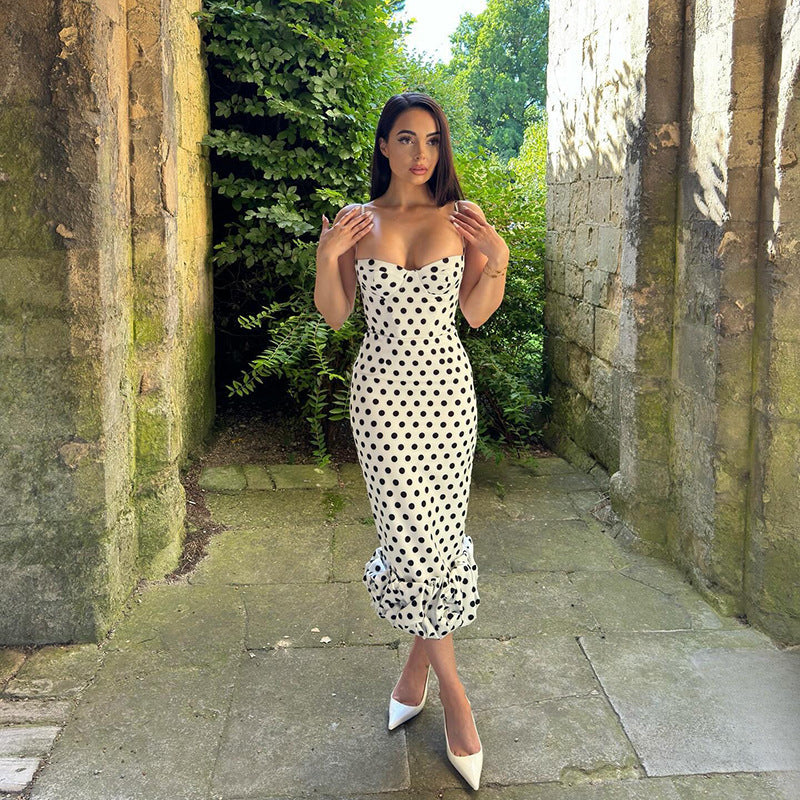 Elena | Elegantes Polka-Punkte-Midikleid zum Feiern