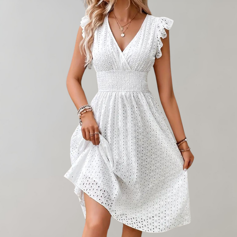 Johanna | Elegantes weißes Sommerkleid