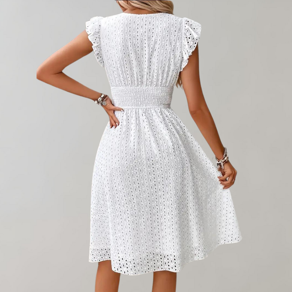 Johanna | Elegantes weißes Sommerkleid
