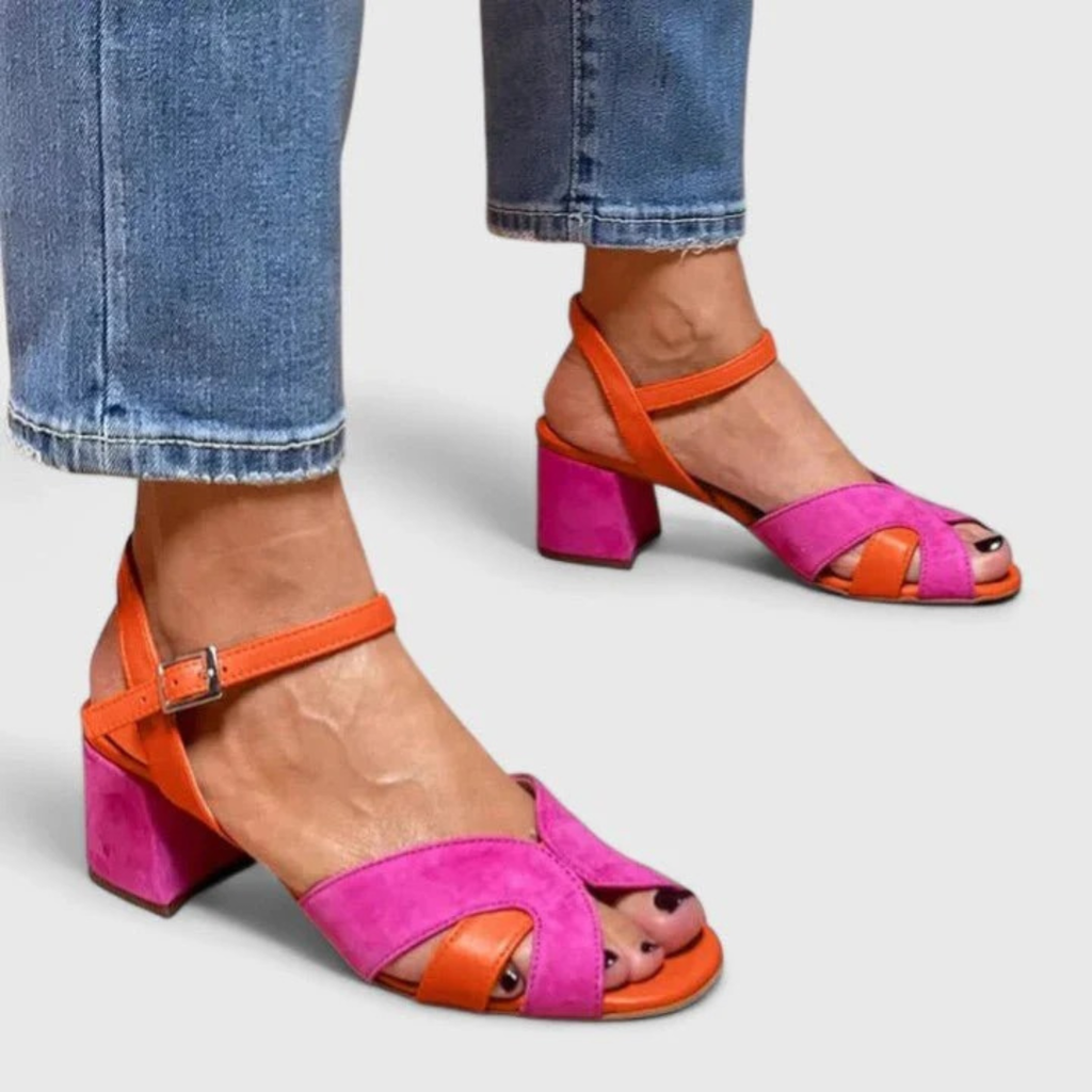 Eleonora | Damen Rosa Sandalen Mit Riemchen