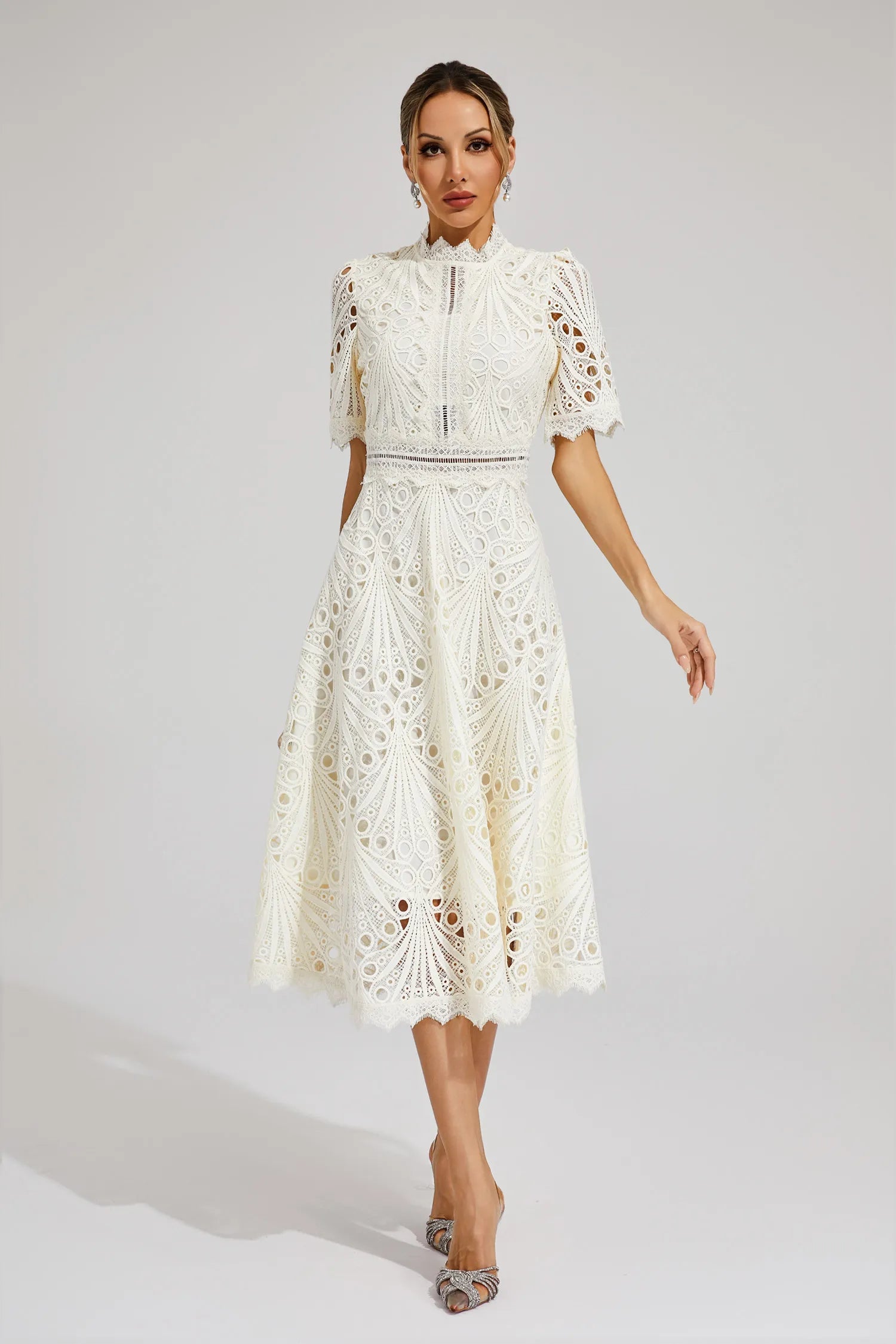 Elfriede | Damen Spitzenkleid Midi Hochzeit