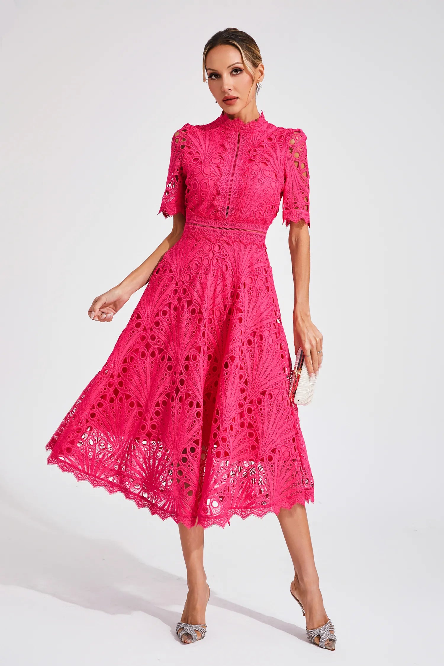 Elfriede | Damen Spitzenkleid Midi Hochzeit
