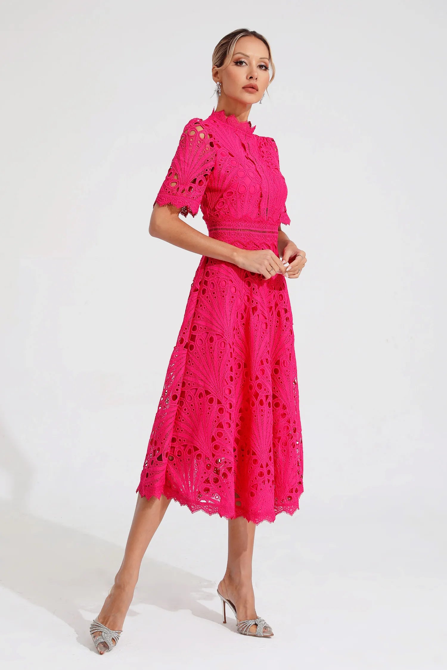 Elfriede | Damen Spitzenkleid Midi Hochzeit