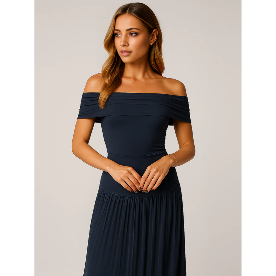 Elira | Damen Maxi Kleid Für Hochzeitsgast Mit Falten Design