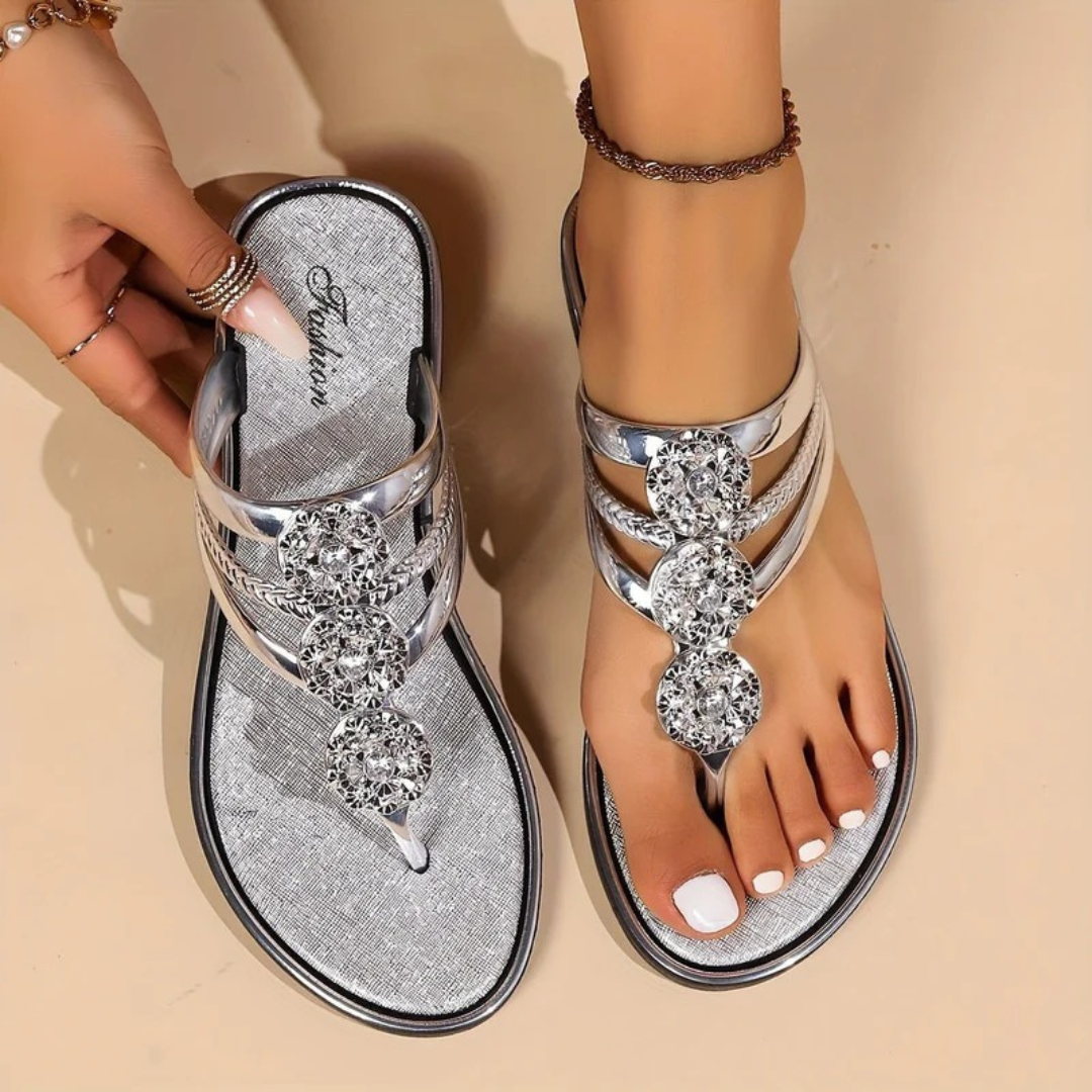Elly | Damen Sommer Sandalen Mit Strass