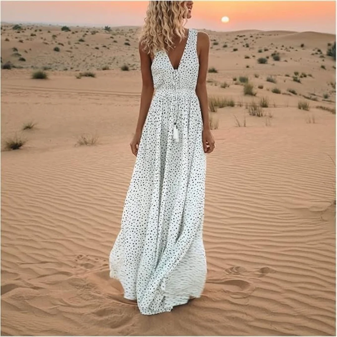 Eloria | Damen Sommerkleid Maxi im Boho Stil Modern