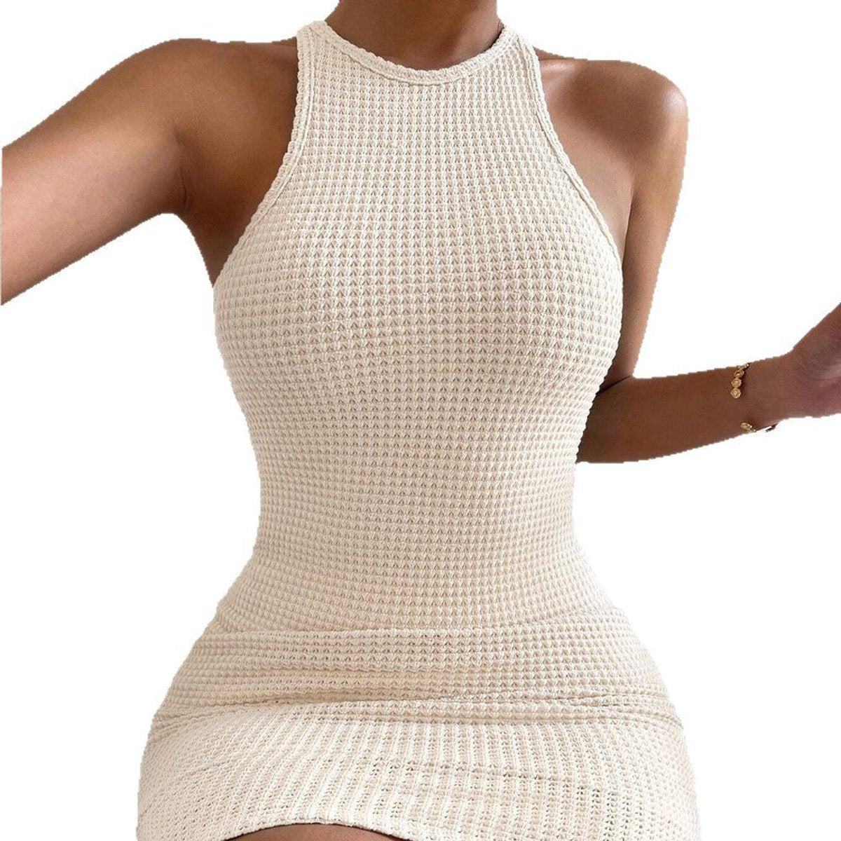 Marie | Enganliegendes ärmelloses Mini-Strickkleid für Damen