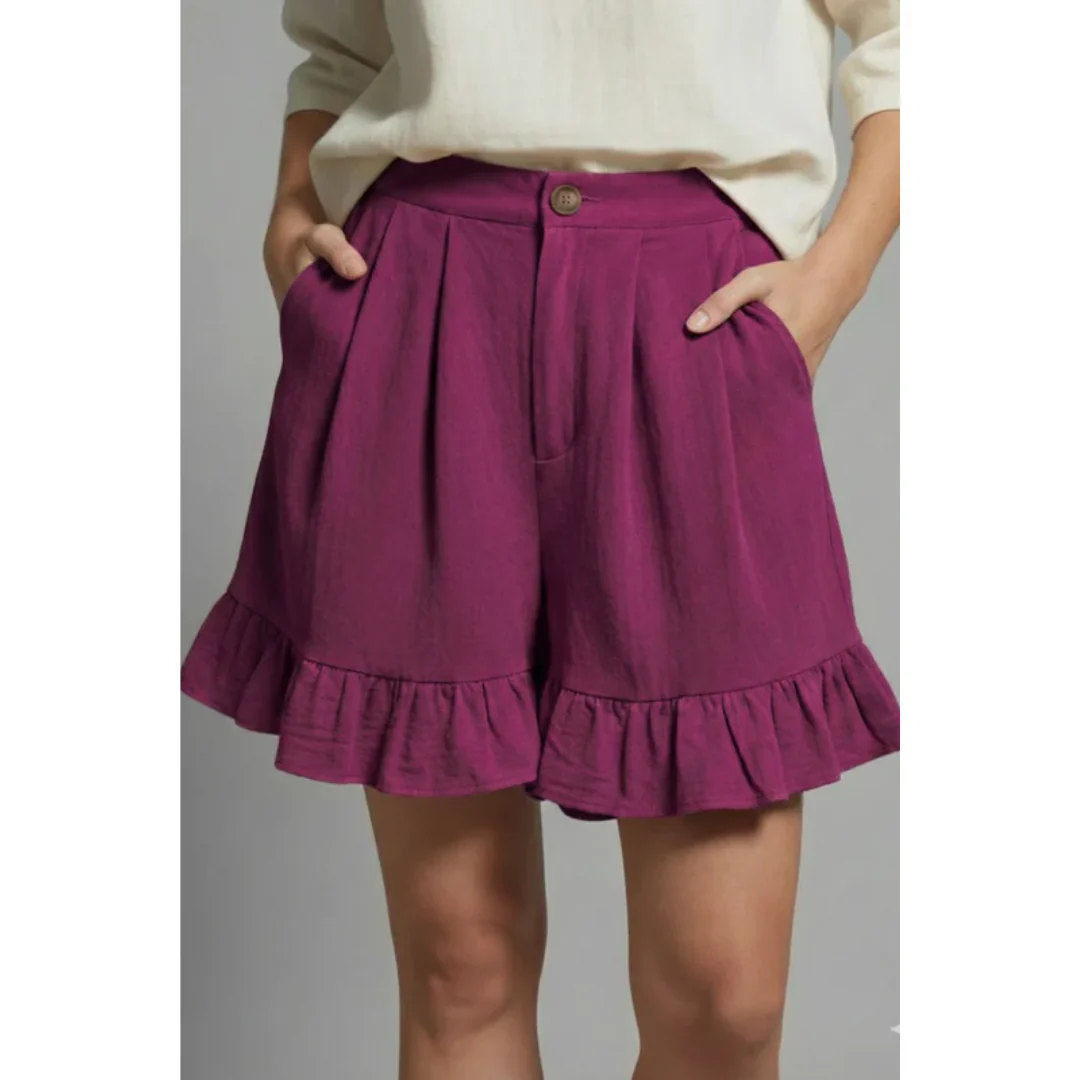 Enya | Damen Shorts Rüschen Saum Urlaub – Rüschen Shorts Damen Sommer 2026