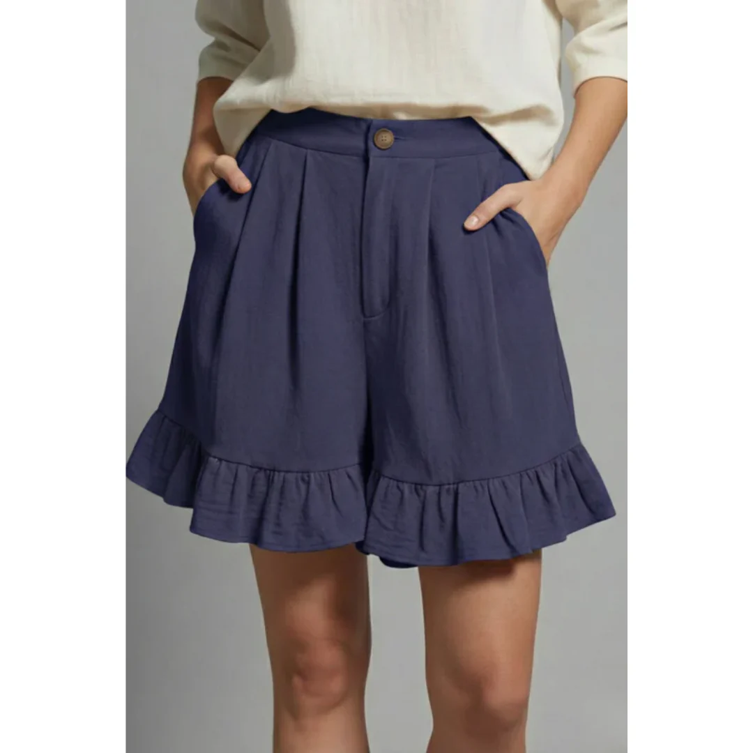 Enya | Damen Shorts Rüschen Saum Urlaub – Rüschen Shorts Damen Sommer 2026