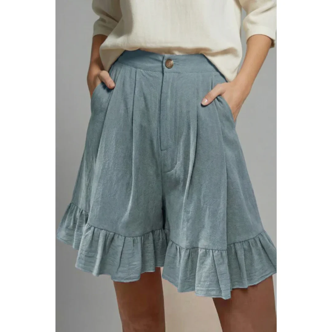 Enya | Damen Shorts Rüschen Saum Urlaub – Rüschen Shorts Damen Sommer 2026