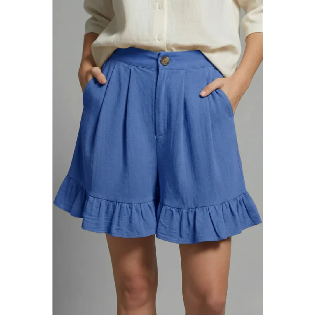 Enya | Damen Shorts Rüschen Saum Urlaub – Rüschen Shorts Damen Sommer 2026