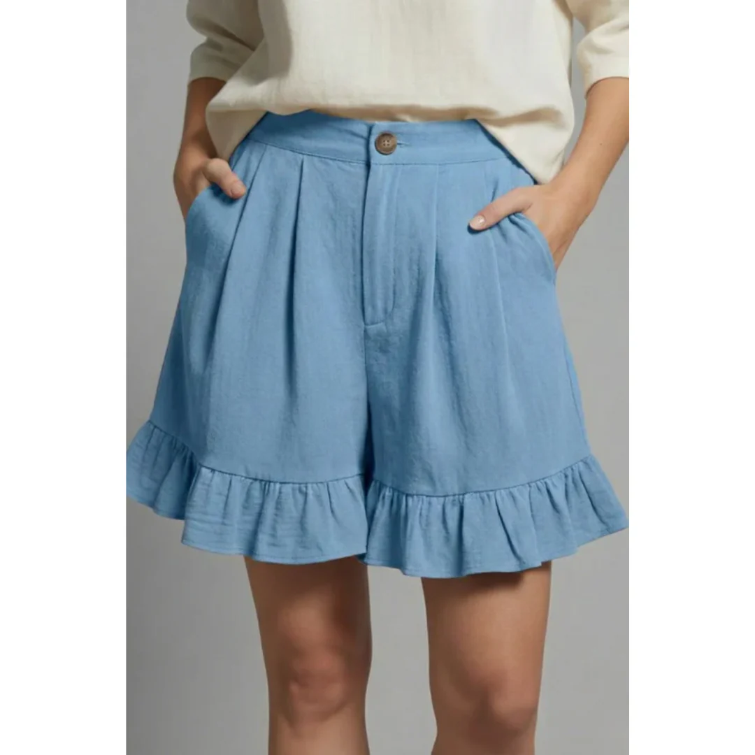 Enya | Damen Shorts Rüschen Saum Urlaub – Rüschen Shorts Damen Sommer 2026