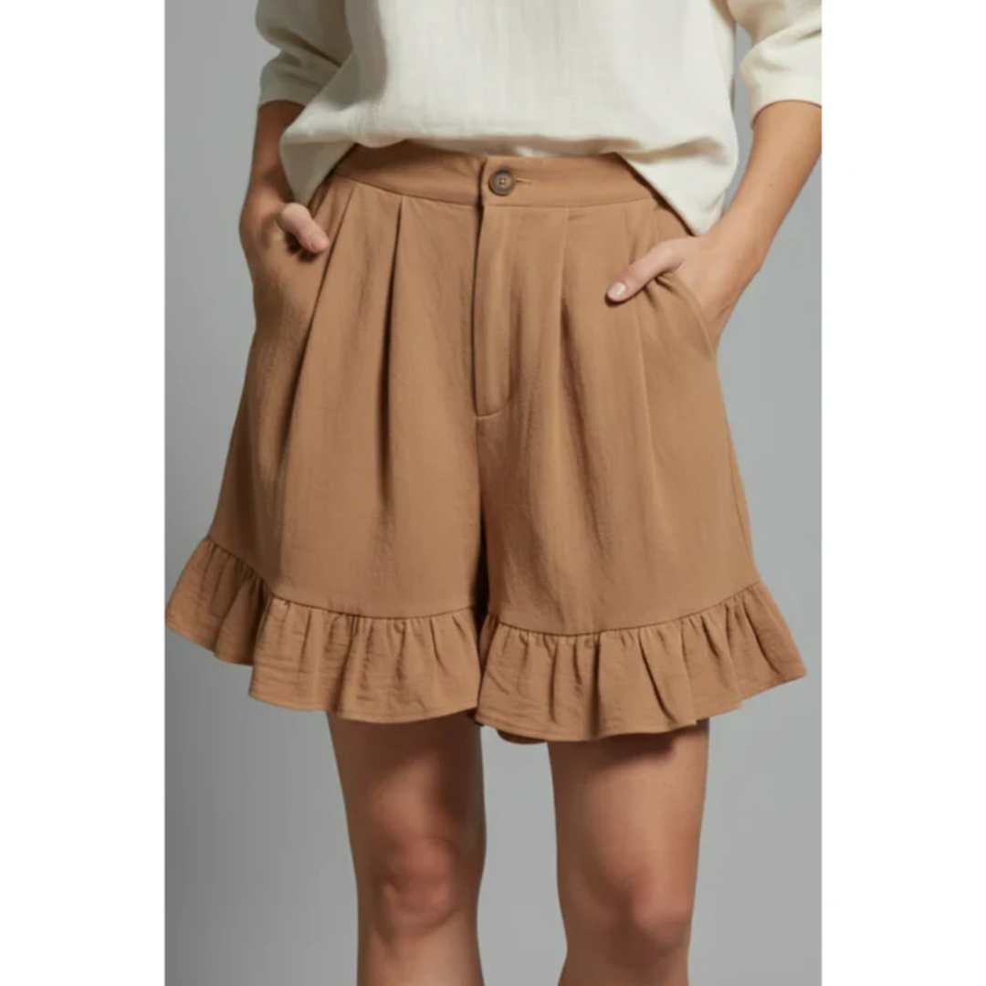 Enya | Damen Shorts Rüschen Saum Urlaub – Rüschen Shorts Damen Sommer 2026