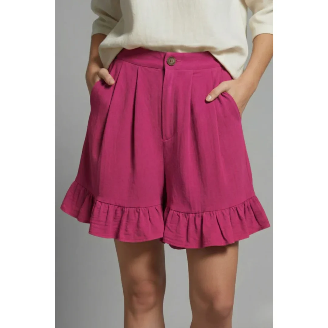 Enya | Damen Shorts Rüschen Saum Urlaub – Rüschen Shorts Damen Sommer 2026