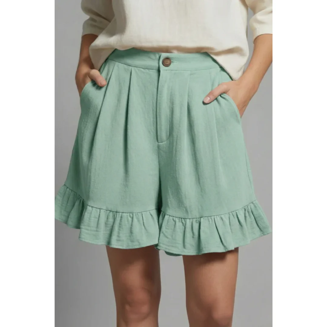 Enya | Damen Shorts Rüschen Saum Urlaub – Rüschen Shorts Damen Sommer 2026