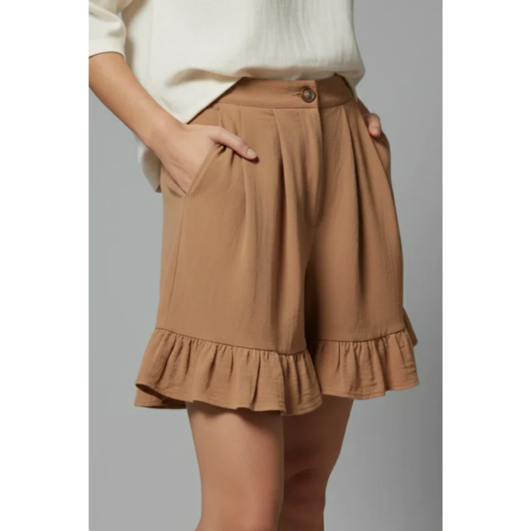 Enya | Damen Shorts Rüschen Saum Urlaub – Rüschen Shorts Damen Sommer 2026