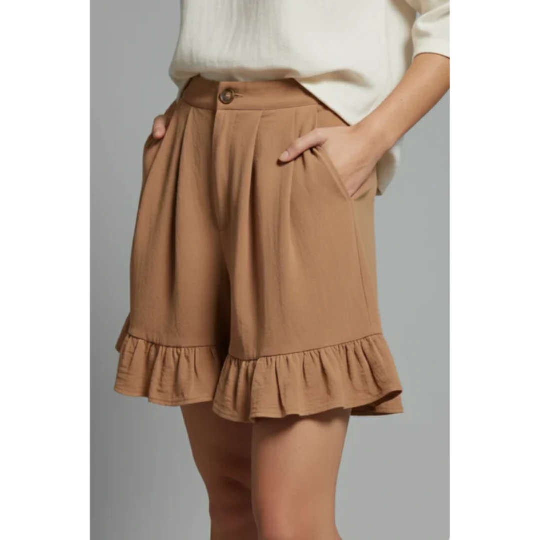 Enya | Damen Shorts Rüschen Saum Urlaub – Rüschen Shorts Damen Sommer 2026