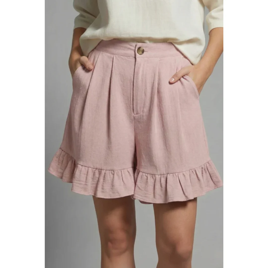 Enya | Damen Shorts Rüschen Saum Urlaub – Rüschen Shorts Damen Sommer 2026
